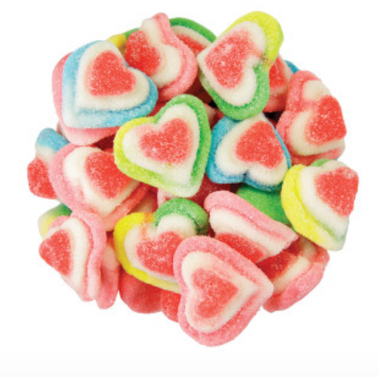 Rainbow Triple Layer Heart Gummies